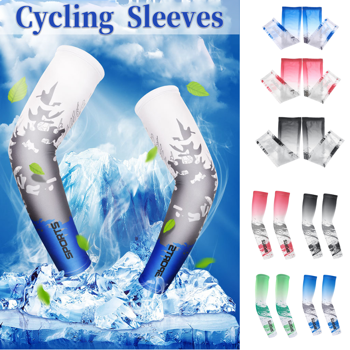 1PCS-Ice-Silk-Cooling-Arm-Sleeves-Cover-Basketball-Cycling-Outdoor-Sport-UV-Sun-Protection-Arm-Sleev-1819404-2