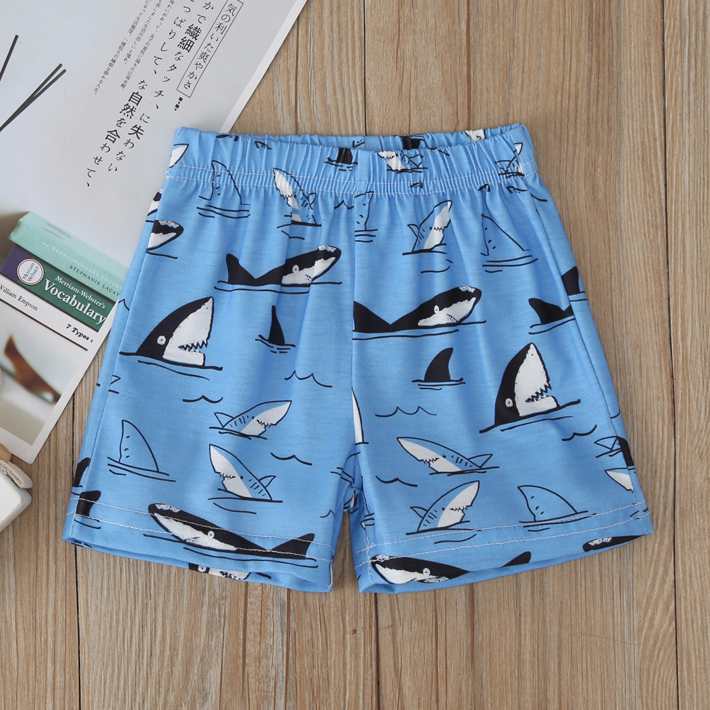 Boys-Cute-Shark-Cartoon-Print-T-Shirts-Short-sleeved-Pants-Casual-Clothing-Set-For-1-7Y-Kids-1643548-7