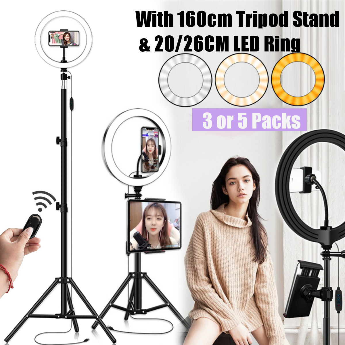 LED-Fill-Ring-Light-Kit-Dimmable-3200K-5500K-with-Phone-Holder-Tripod-Remote-Control-for-Photography-1785757-1