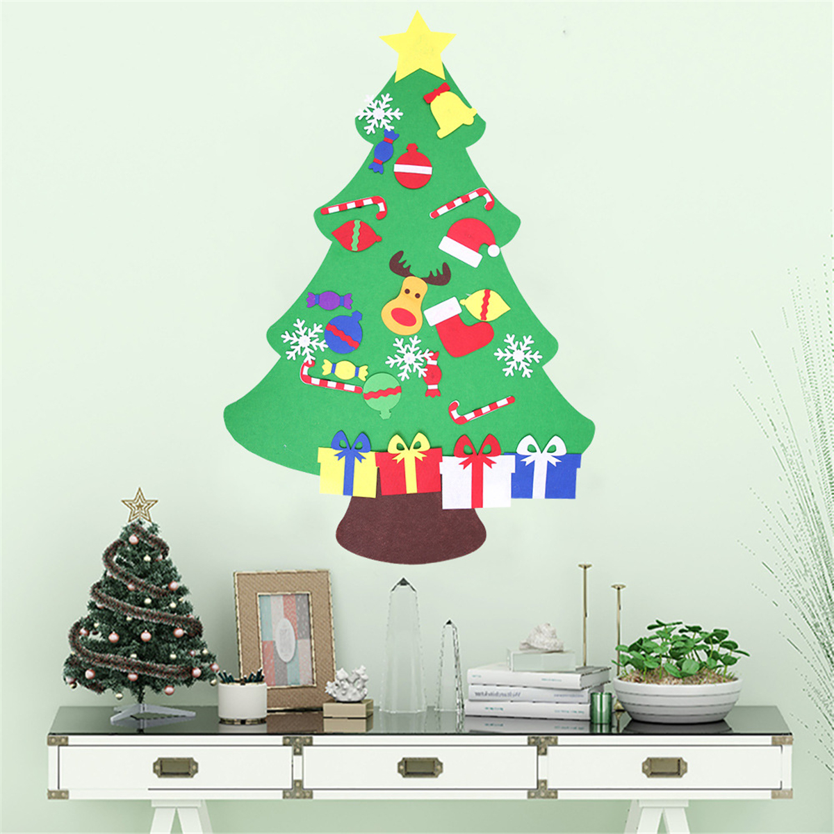 100CM-DIY-Christmas-Deluxe-Felt-Tree-Wall-Hanging-Toddler-Child-Preschool-Craft-Decorations-1370289-2