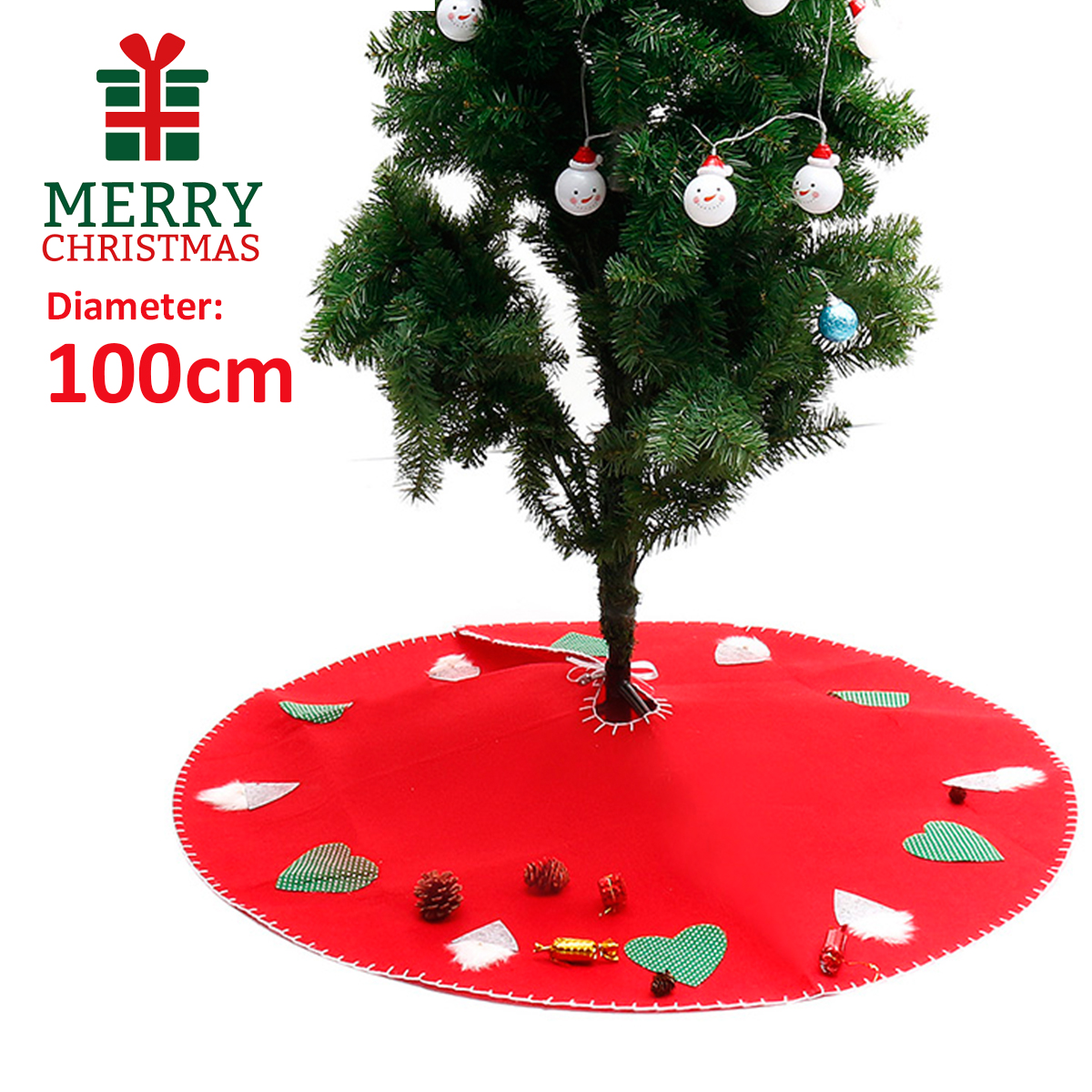 100cm-Red-Christmas-Tree-Skirt-Carpet-Party-Gift-Decor-Pad-Ornaments-Round-Mat-1376090-1