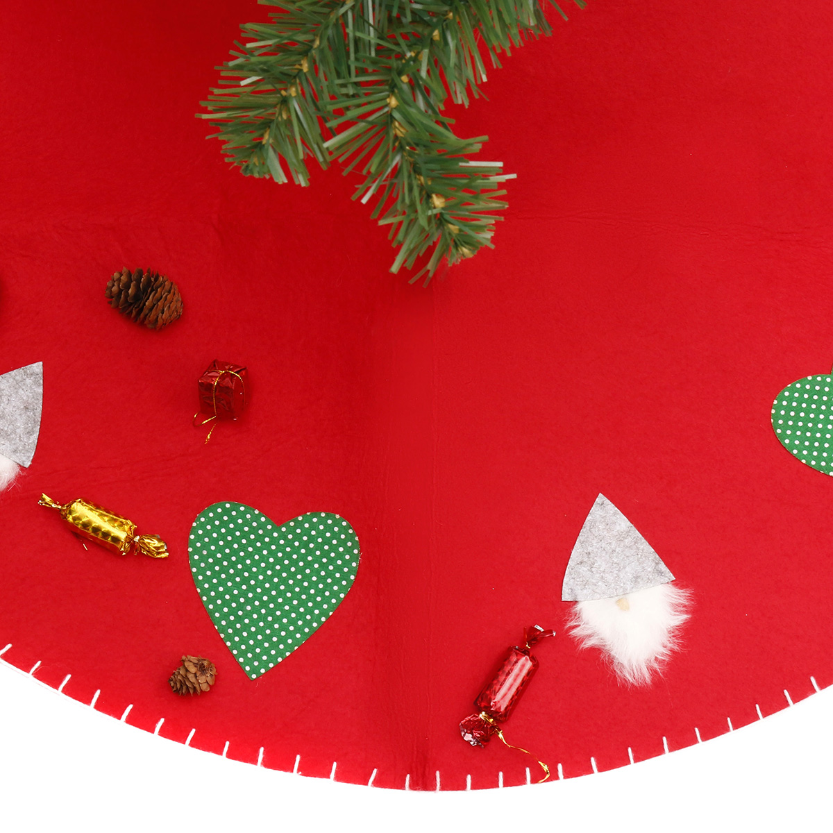 100cm-Red-Christmas-Tree-Skirt-Carpet-Party-Gift-Decor-Pad-Ornaments-Round-Mat-1376090-9