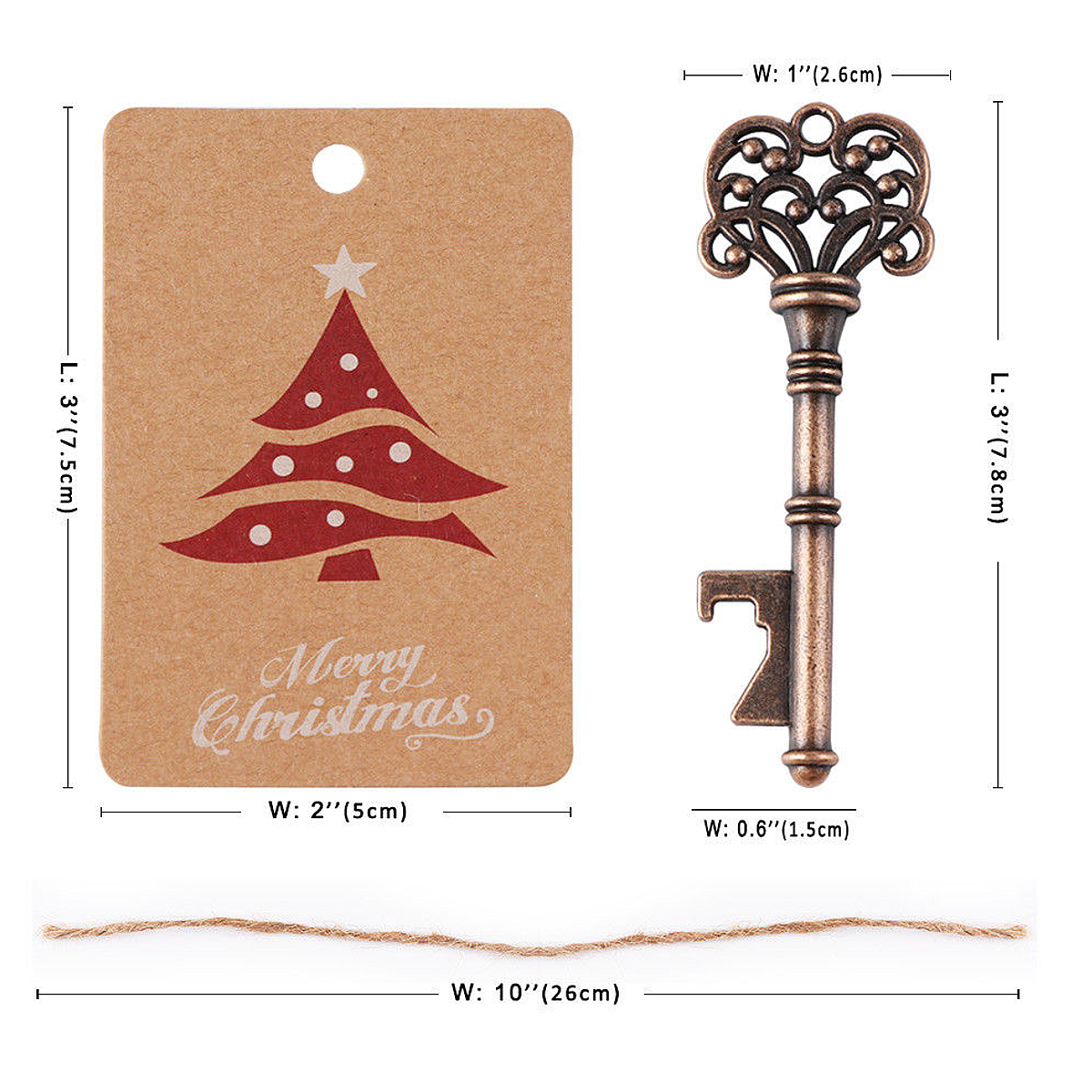 10Pcs-Xmas-Tree-Ornaments-Santa-Magic-Key-Blank-Tag-Christmas-Party-Hanging-Decorations-1397589-2