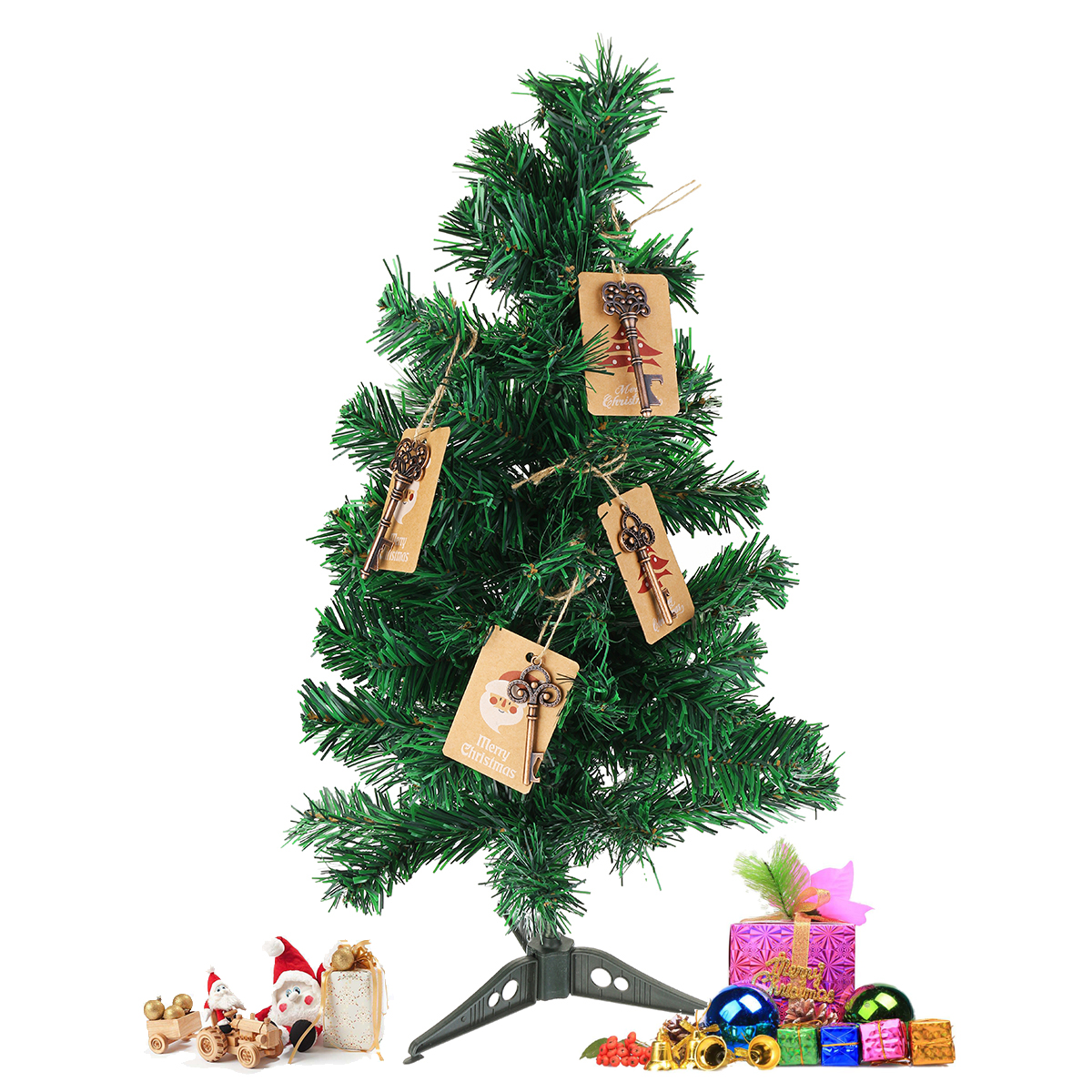 10Pcs-Xmas-Tree-Ornaments-Santa-Magic-Key-Blank-Tag-Christmas-Party-Hanging-Decorations-1397589-9