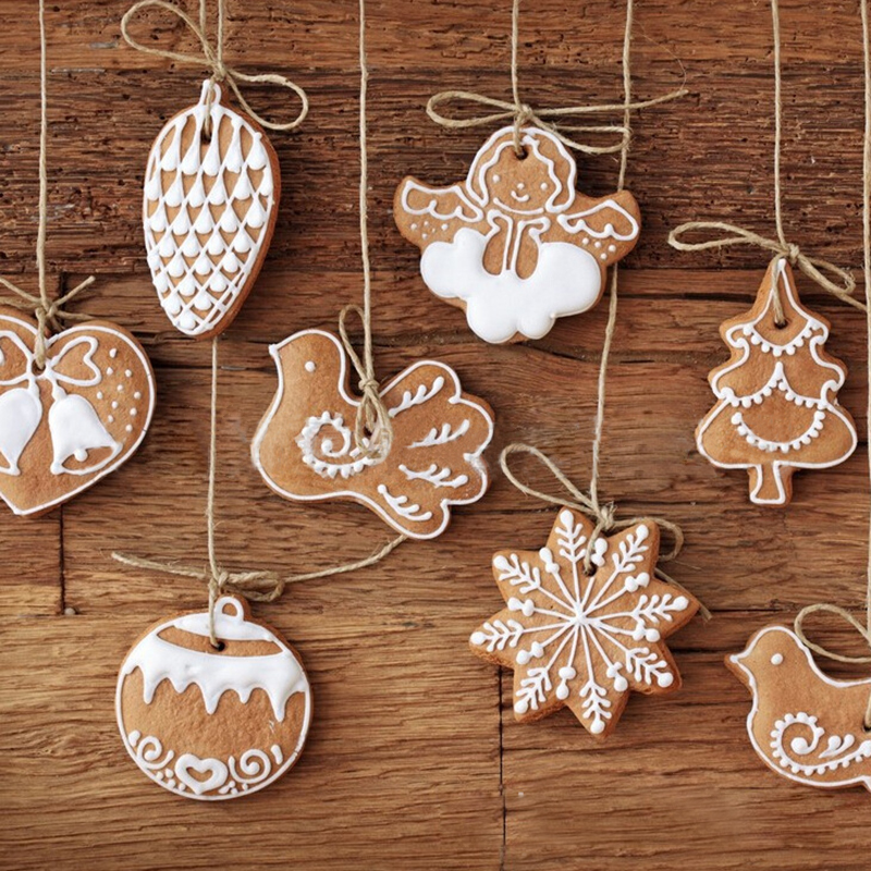 11Pcs-Cartoon-Animal-Snowflake-Biscuits-Hanging-Christmas-Tree-Ornament-Handmade-Decorations-1096770-1