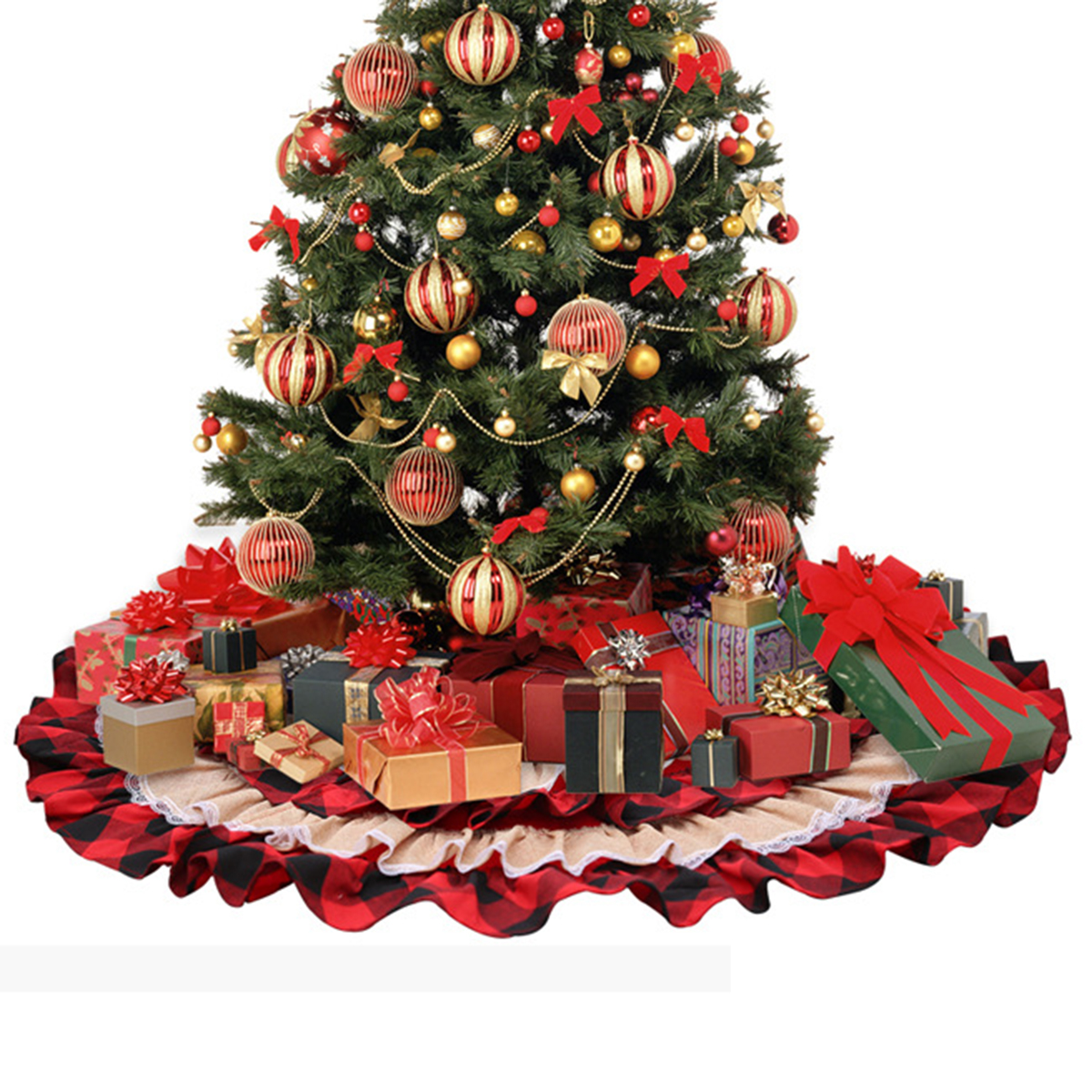 2020-Christmas-Tree-Skirts-Red-Cake-Plaid-Lace-Carpet-Round-Linen-Apron-New-Year-Blanket-Home-Partie-1770964-7