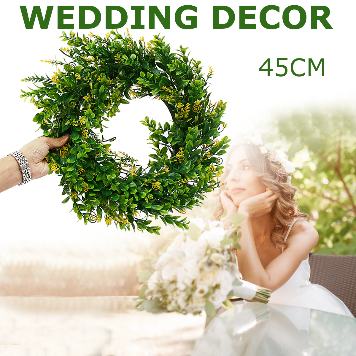 45CM-Artificial-Yellow-Cherry-Flower-Wreath-Garland-Wedding-Door-Hanging-Decorations-1639094-1