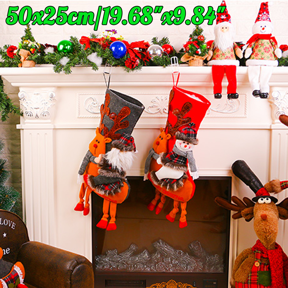 50cm-Christmas-Stocking-3D-Snowman-Decoration-Hanging-Sock-Gift-Bag-Party-Decor-1370469-1