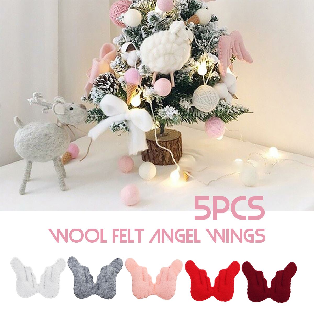 5Pcs-Wool-Felt-Angel-Wings-Decoration-Christmas-Tree-Pendant-Cute-Ornaments-1926321-1