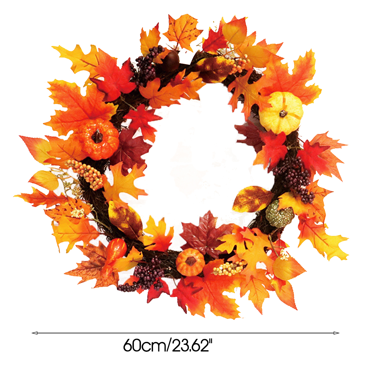 60cm-Christmas-Maple-Leaves-Grape-Berry-Wreath-Garland-Door-Hanging-Crafts-Decorations-1386276-12