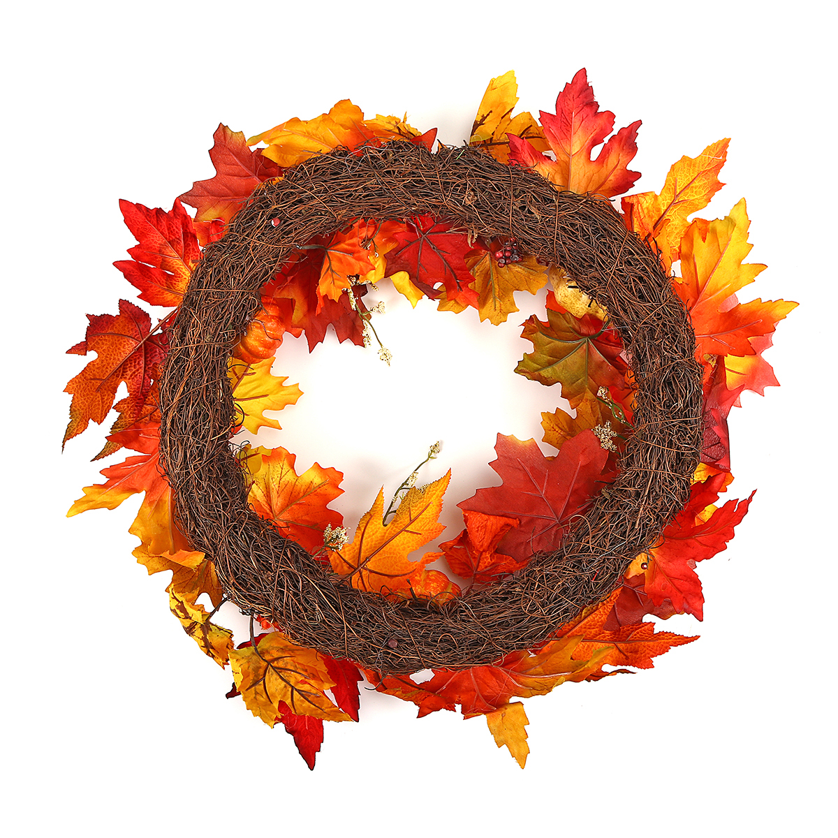 60cm-Christmas-Maple-Leaves-Grape-Berry-Wreath-Garland-Door-Hanging-Crafts-Decorations-1386276-7