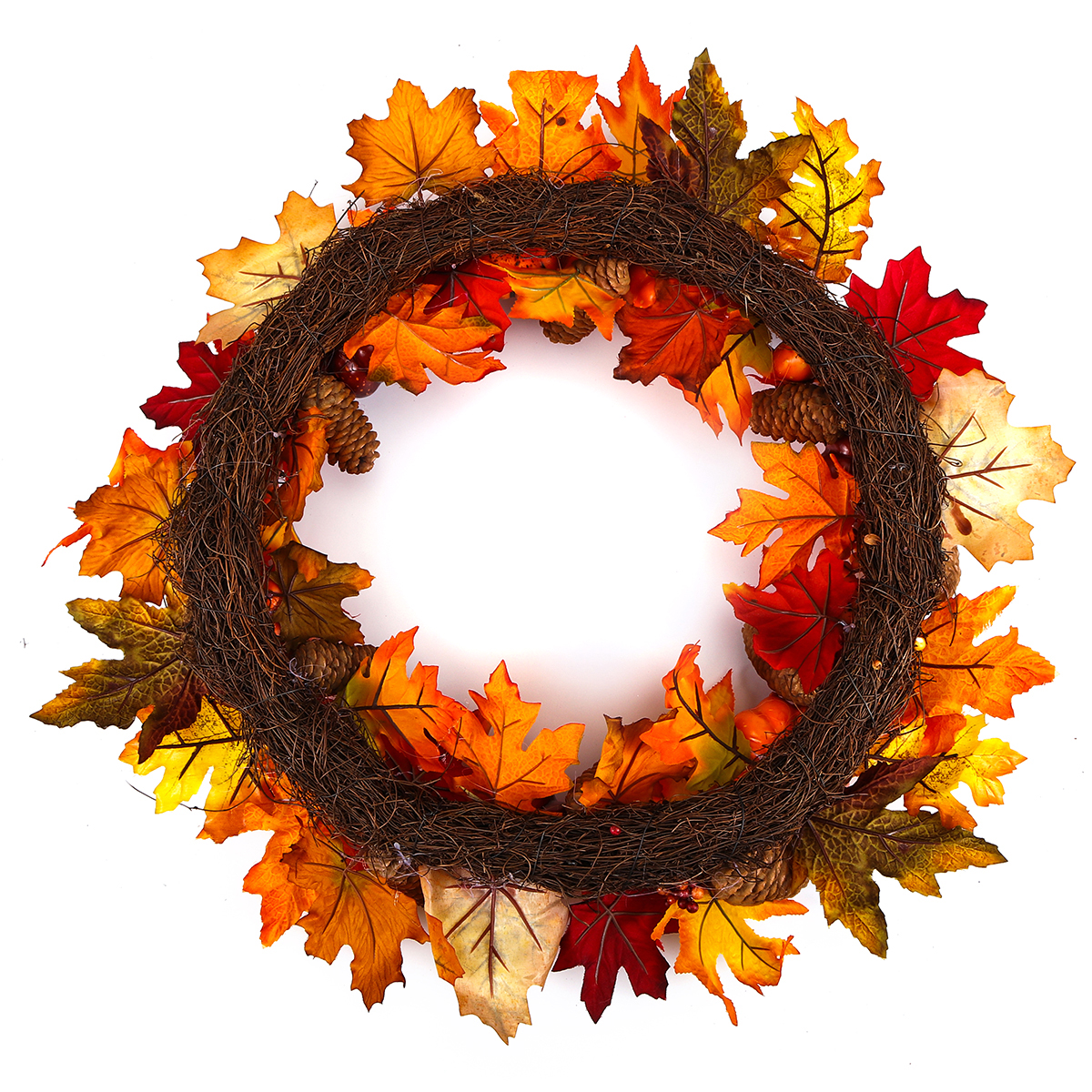 60cm-Christmas-Maple-Leaves-Pumpkin-Berry-Wreath-Garland-Door-Hanging-Craft-Decorations-1386278-6