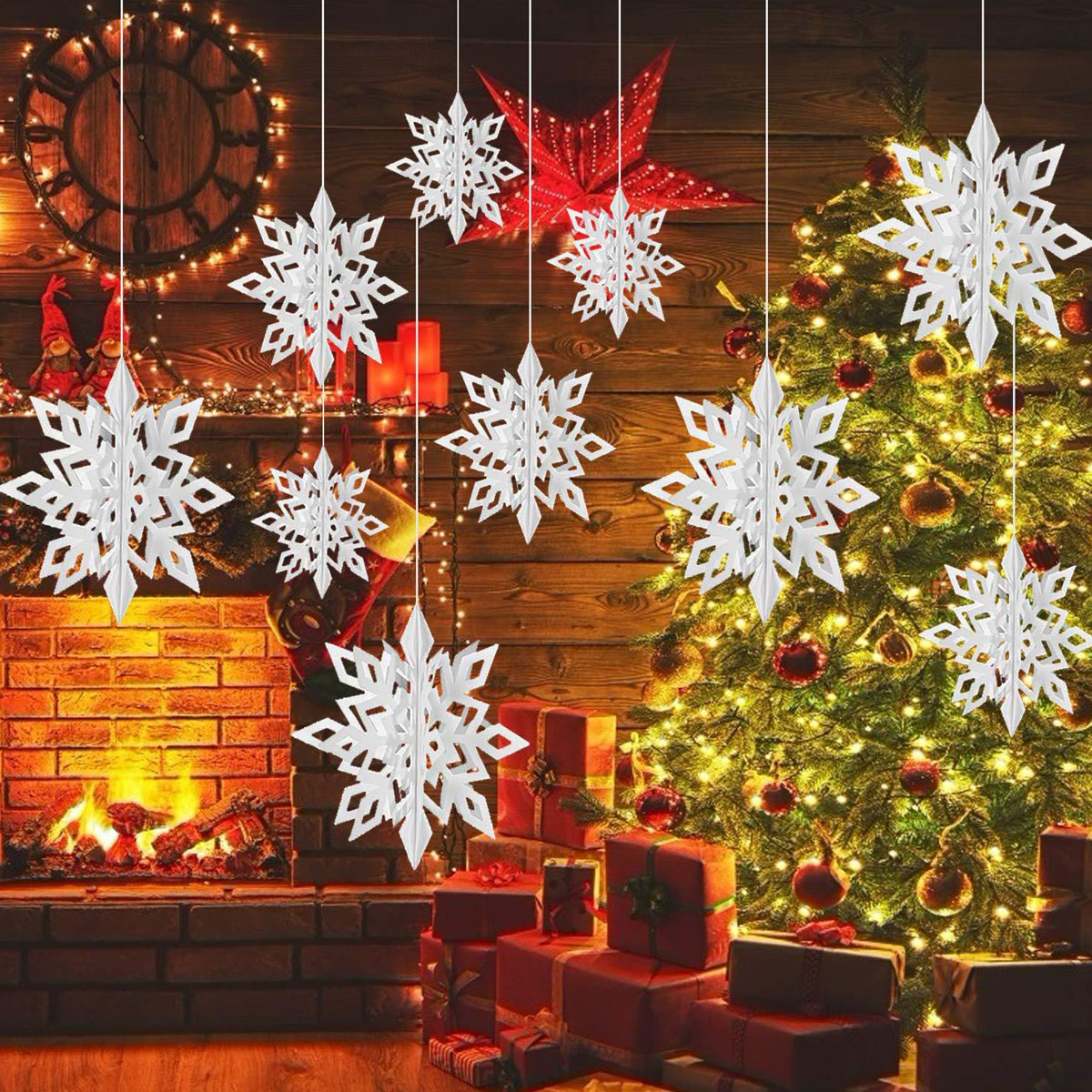 6pcs-Christmas-Party-Hanging-Decoration-Baubles-Xmas-Snowflakes-Home-Bar-Decor-1744746-3