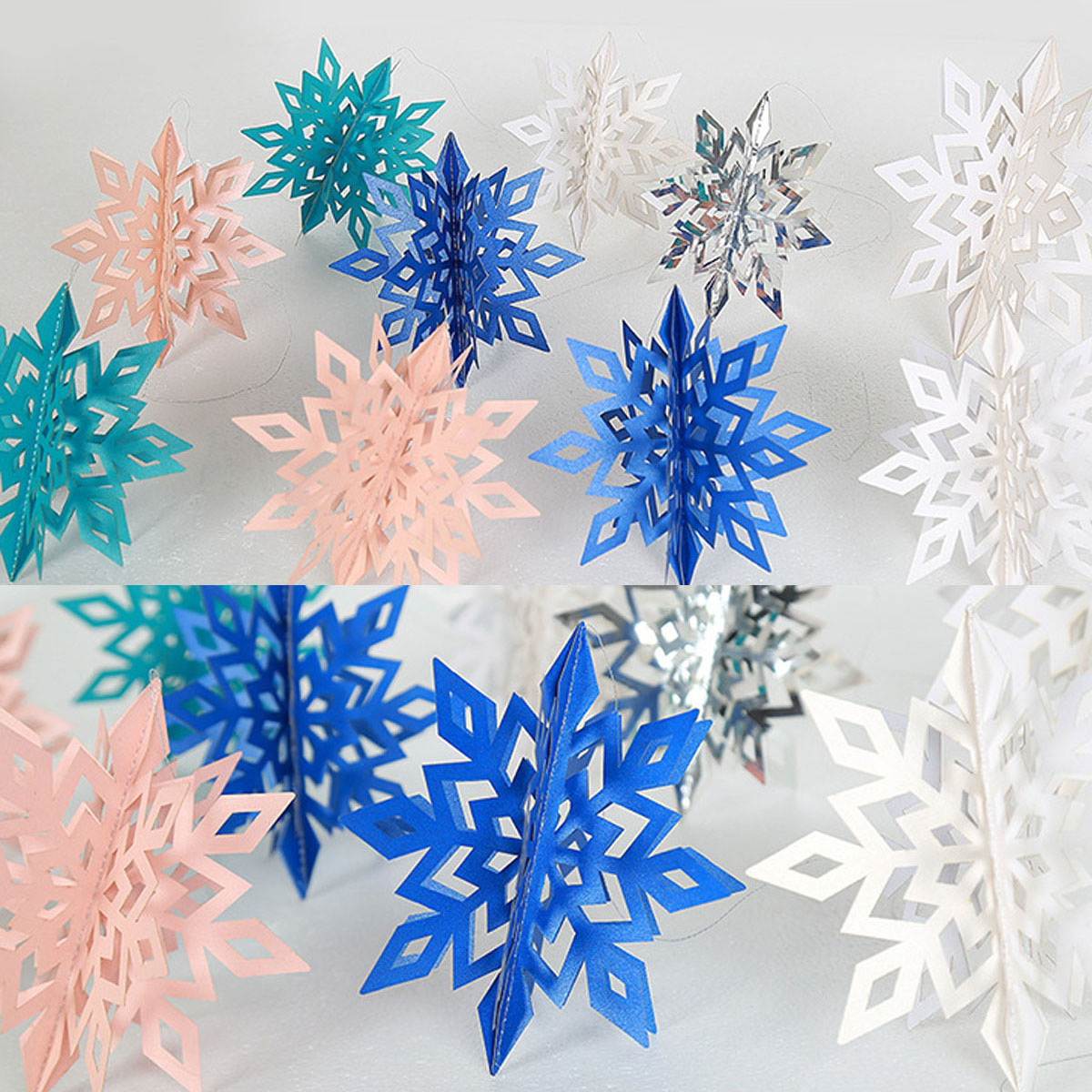 6pcs-Christmas-Party-Hanging-Decoration-Baubles-Xmas-Snowflakes-Home-Bar-Decor-1744746-6