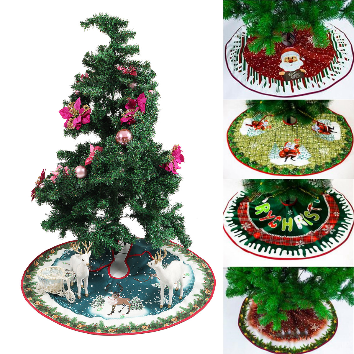 90cm-Christmas-Santa-Tree-Skirts-Ornament-Dress-Mat-Border-Party-Decorations-1360989-1