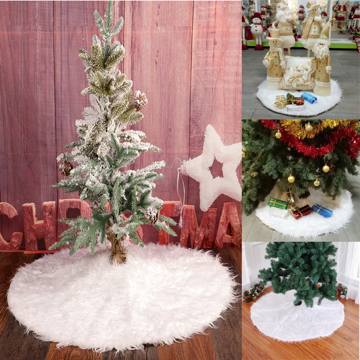 90cm-Snow-Plush-Christmas-Tree-Skirt-Base-Floor-Mat-Cover-Christmas-Party-Decorations-1376070-1
