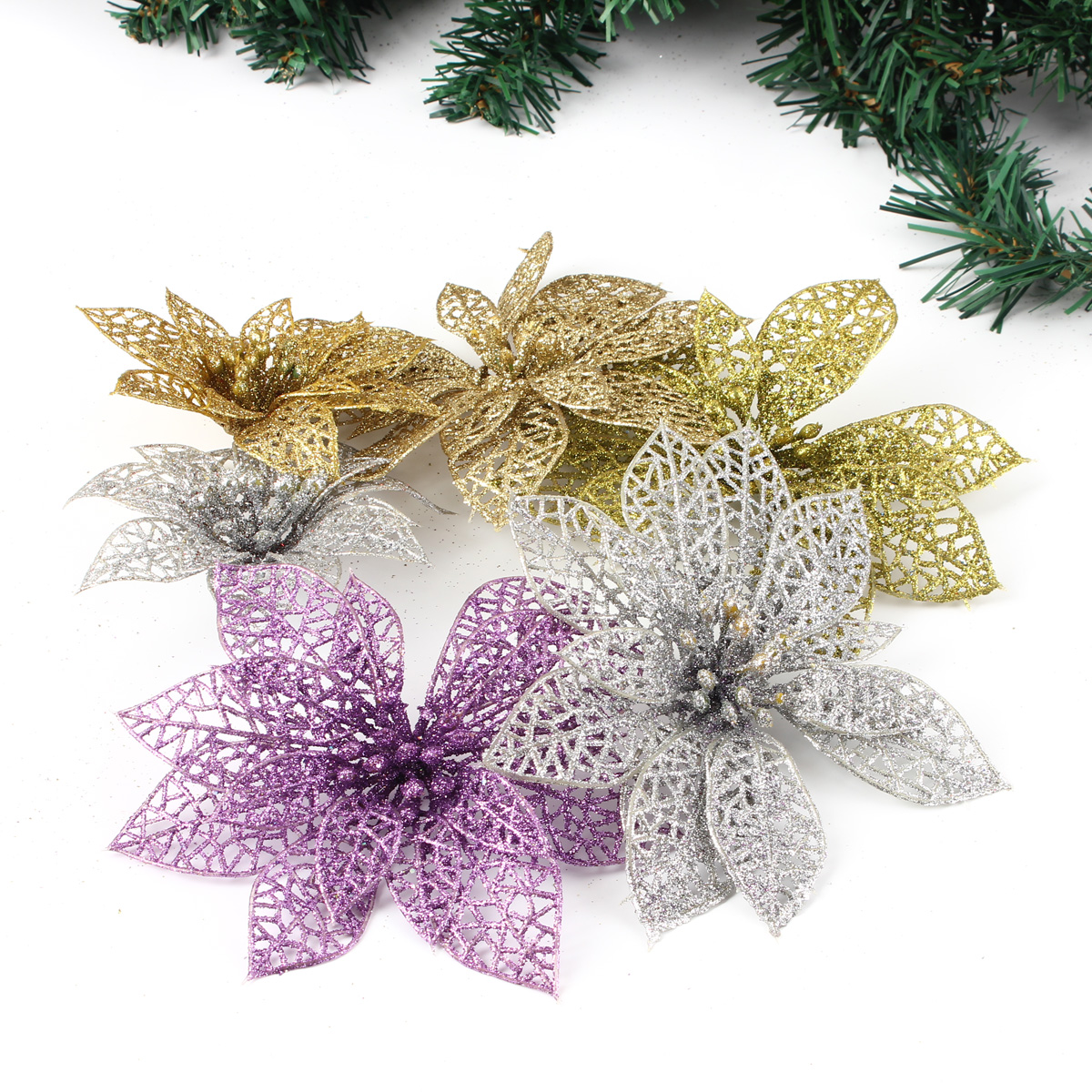 Christmas-Decoration-Flower-Glitter-Leaves-Party-Deocration-1016328-3