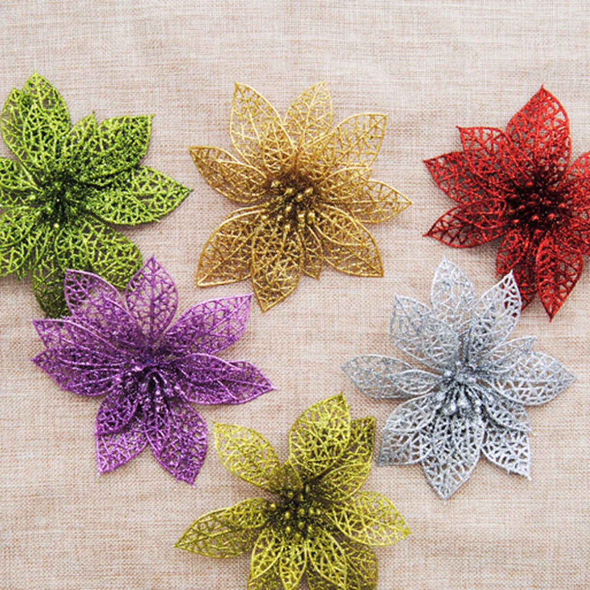 Christmas-Decoration-Flower-Glitter-Leaves-Party-Deocration-1016328-4