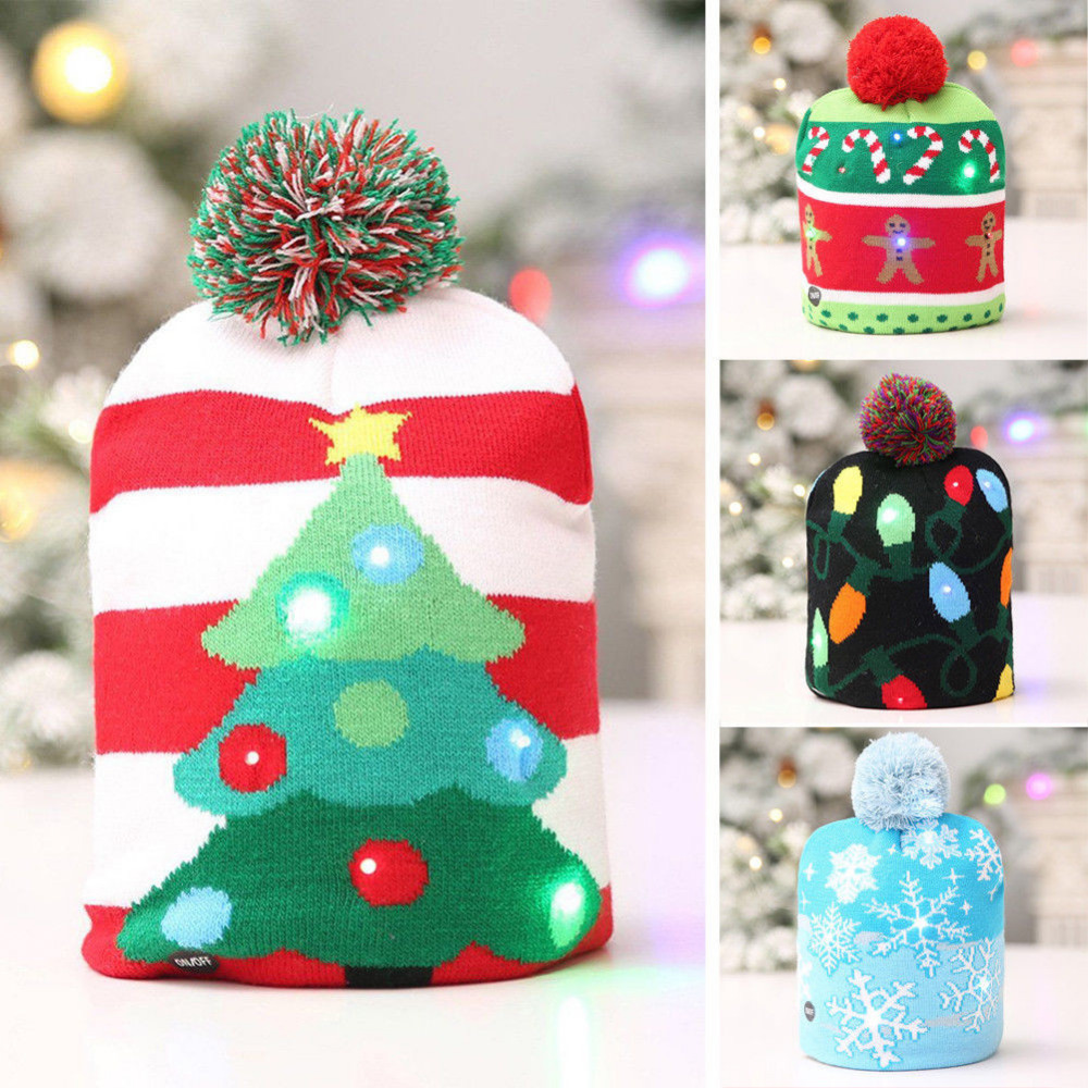 Christmas-Hat-Kids-Adult-LED-Light-Santa-Claus-Reindeer-Snowman-Xmas-Gifts-Cap-Home-Decorations-For--1608823-2