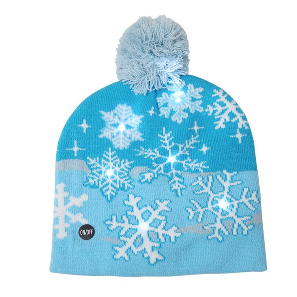 Christmas-LED-Light-Winter-Warm-Beanie-Cap-Santa-Claus-Snowflake-Knitted-Hat-1370284-3