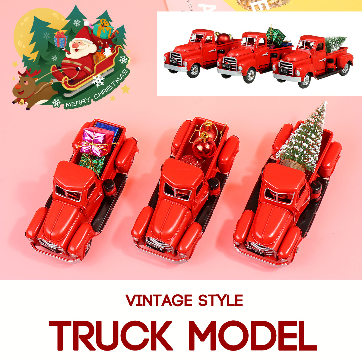 Christmas-Metal-Car-Antique-Red-Truck-Model-Vintage-Style-Party-Decorations---Gift-1605314-1