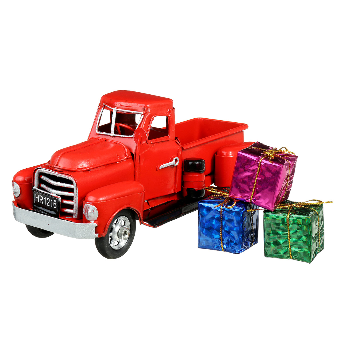 Christmas-Metal-Car-Antique-Red-Truck-Model-Vintage-Style-Party-Decorations---Gift-1605314-6