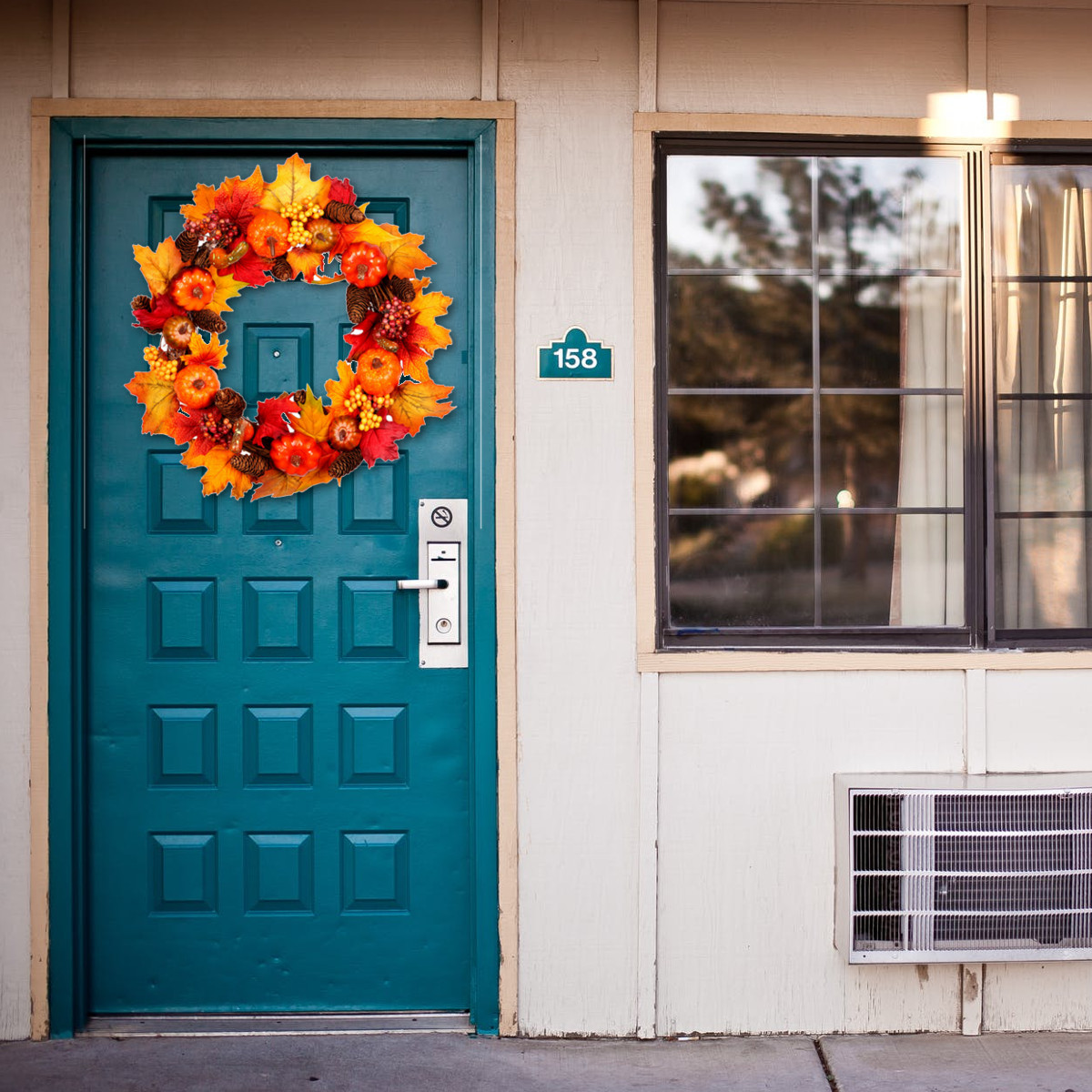 Halloween-Artificial-Pumpkin-Wreath-Autumn-Color-Harvest-Maple-Leaf-LED-Light-String-Door-Garland-De-1752873-5