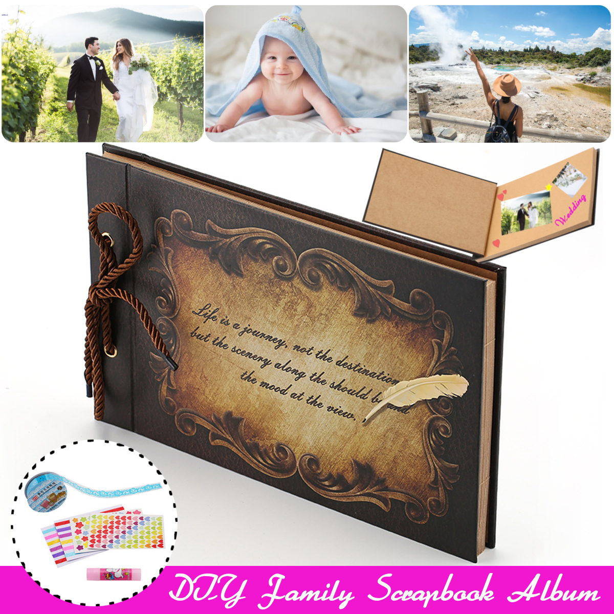 Handmade-DIY-Family-Scrapbook-Retro-Wedding-Photo-Album-Anniversary-Scrapbook-1600522-1