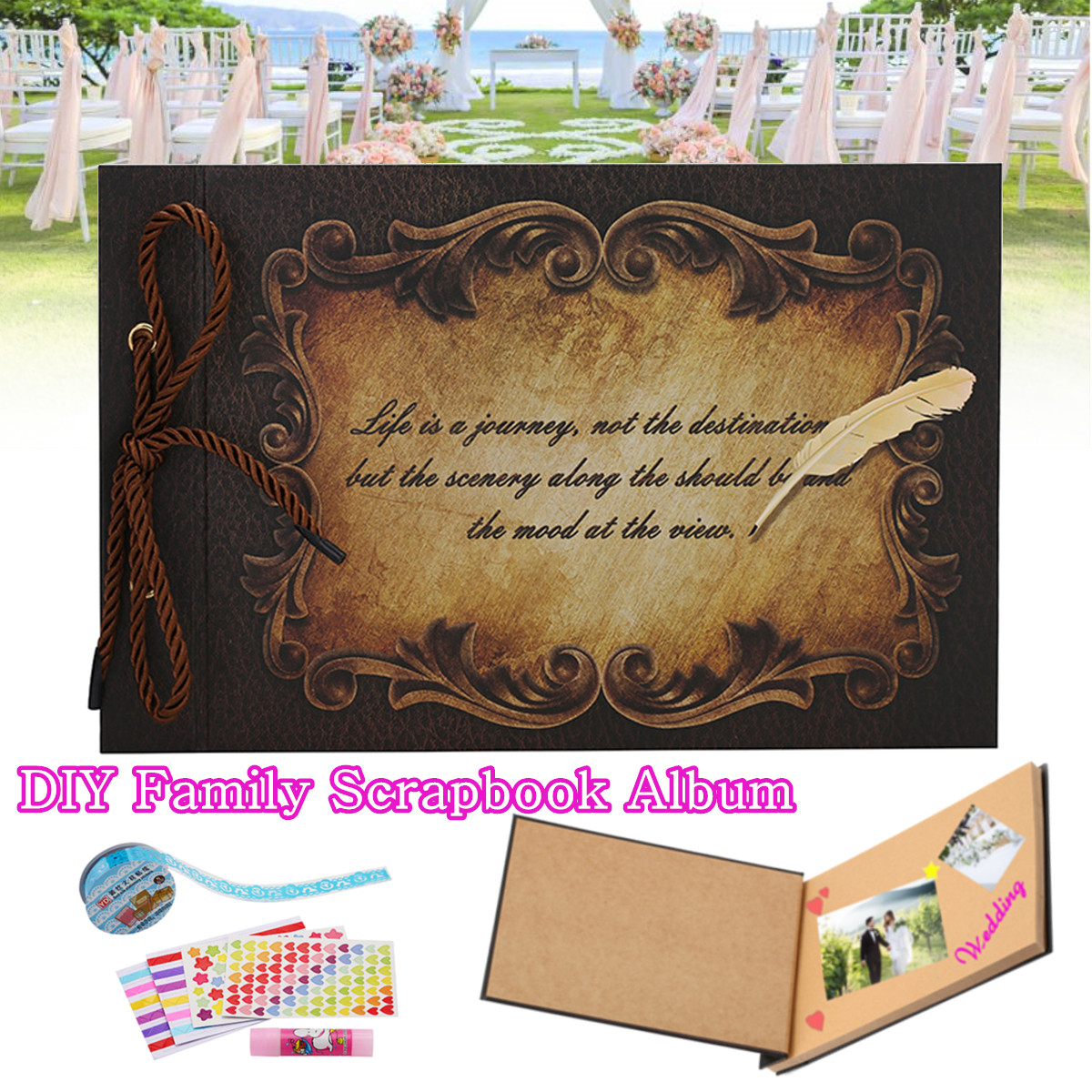 Handmade-DIY-Family-Scrapbook-Retro-Wedding-Photo-Album-Anniversary-Scrapbook-1600522-2