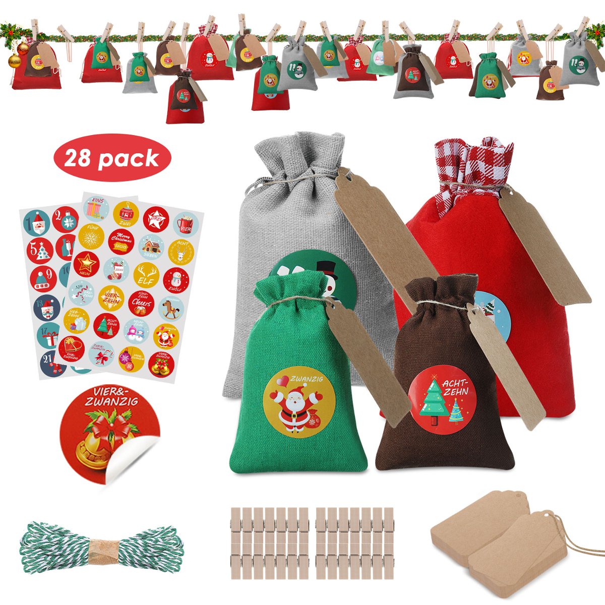 JOYXEON-28PCS-Christmas-Hanging-Advent-Calendars-Countdown-Drawstring-Gift-Bags-Candy-Biscuit-Pouche-1896442-4