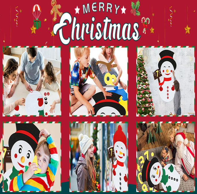KING-DO-WAY-20x30Inch-40PCS-Christmas-Snowman-Felt-Detackable-Christmas-Ornaments-Set-1892780-2