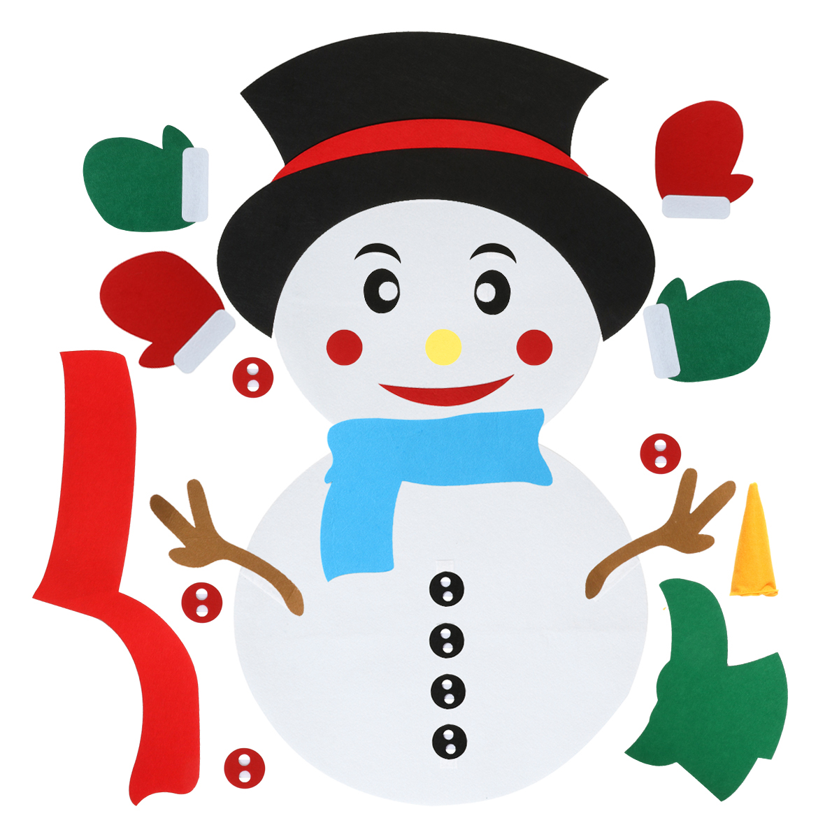 KING-DO-WAY-20x30Inch-40PCS-Christmas-Snowman-Felt-Detackable-Christmas-Ornaments-Set-1892780-12
