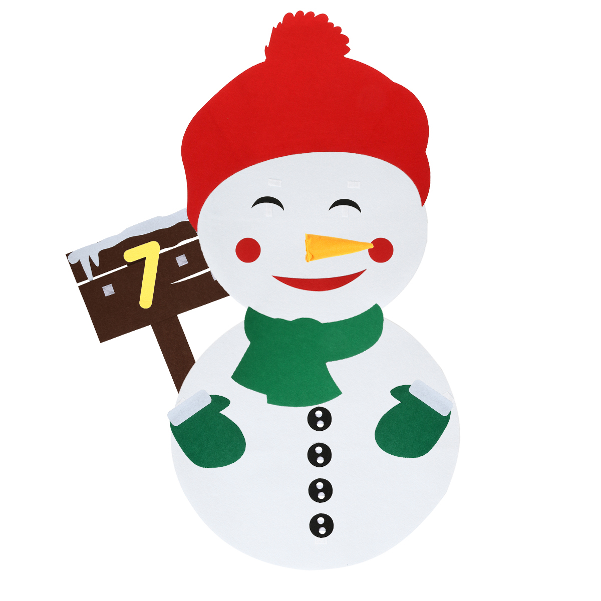 KING-DO-WAY-20x30Inch-40PCS-Christmas-Snowman-Felt-Detackable-Christmas-Ornaments-Set-1892780-13