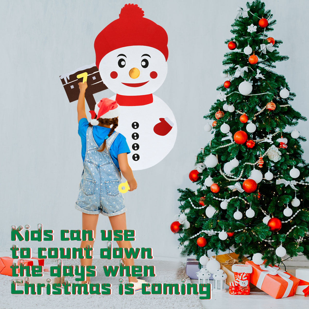 KING-DO-WAY-20x30Inch-40PCS-Christmas-Snowman-Felt-Detackable-Christmas-Ornaments-Set-1892780-5