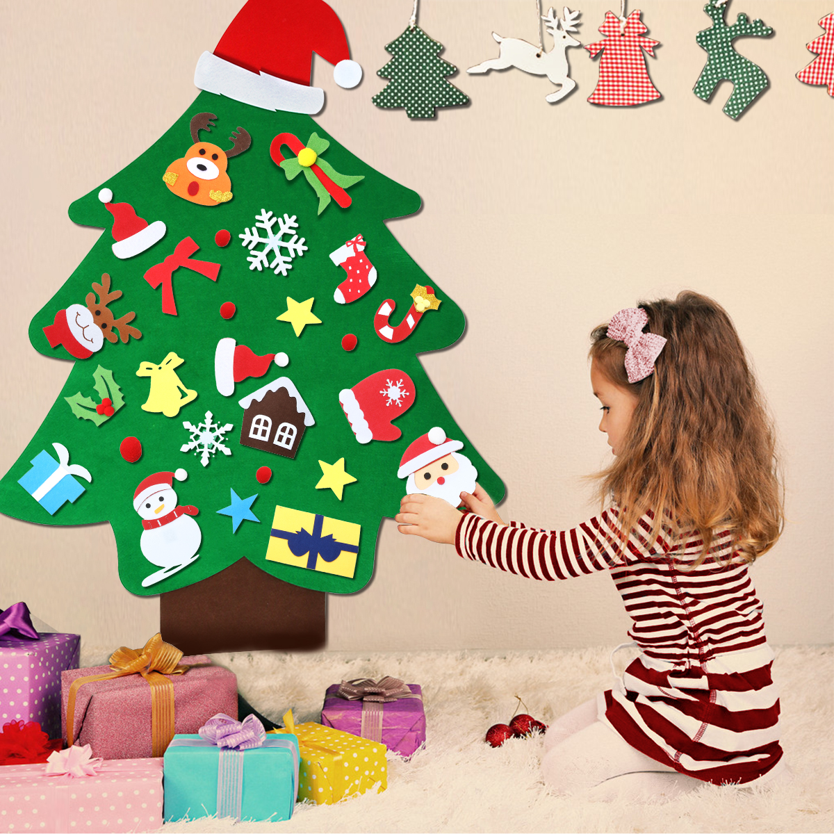 SAFETYON-DIY-Felt-Christmas-Tree-With-37PCS-Ornaments-1898979-3