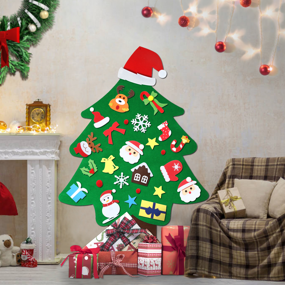 SAFETYON-DIY-Felt-Christmas-Tree-With-37PCS-Ornaments-1898979-4
