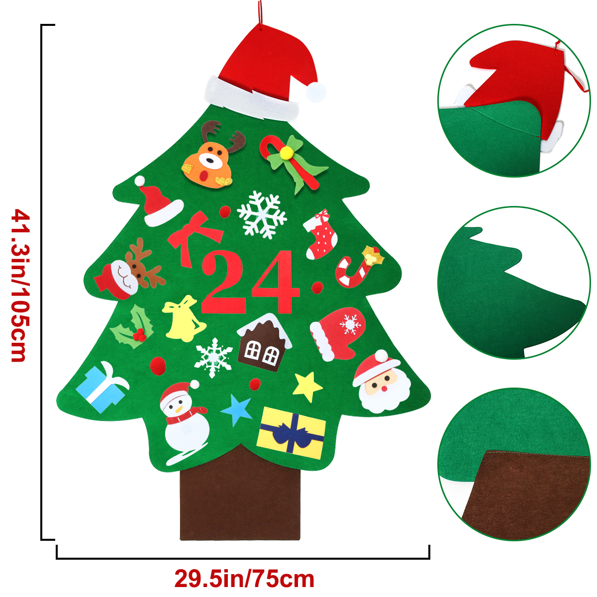 SAFETYON-DIY-Felt-Christmas-Tree-With-37PCS-Ornaments-1898979-6