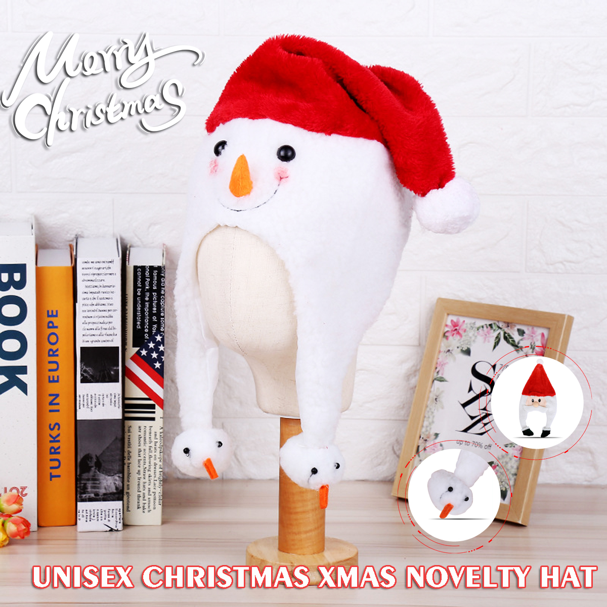 Unisex-Christmas-Xmas-Novelty-Plush-Hat-Santa-Claus-Hat-Holiday-Decoration-1747495-1