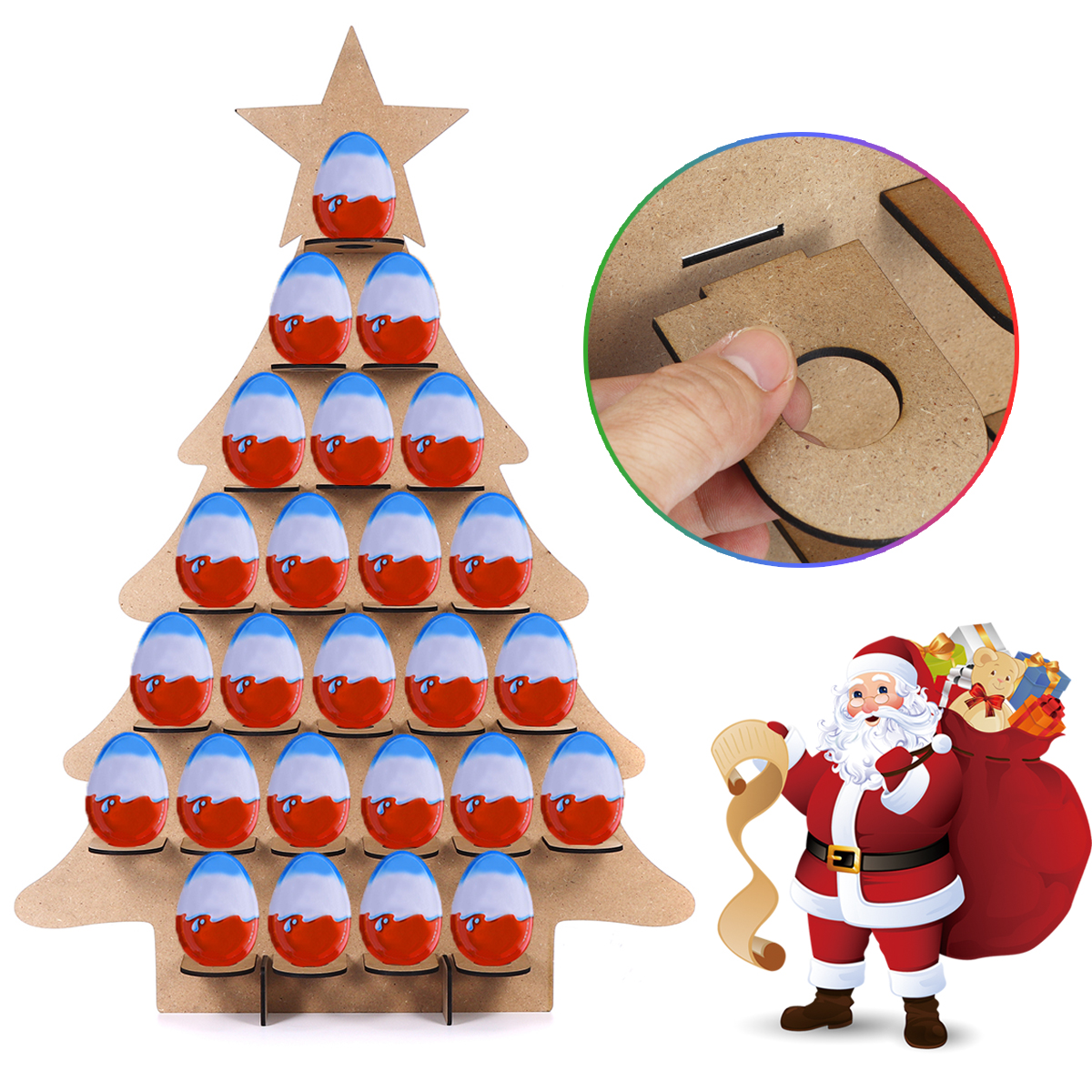 Wooden-Family-Advent-Calendar-Christmas-Tree-25-Chocolates-Stand-Rack-DIY-Decorations-1458960-1