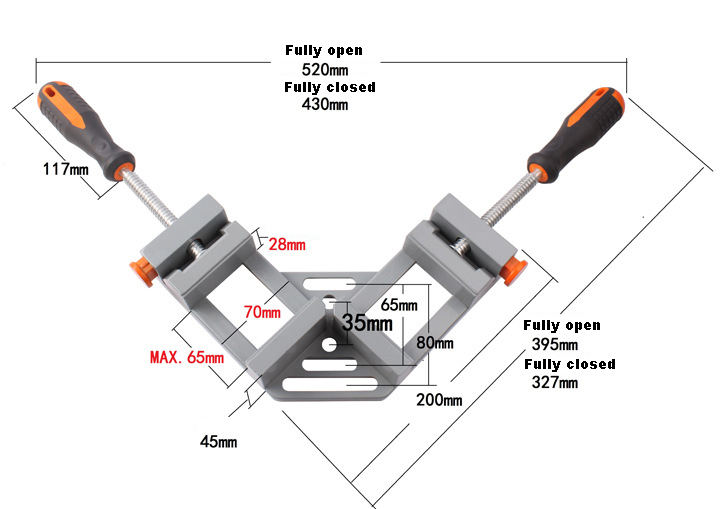 MYTEC-Single-Handle-90-Degrees-Angle-Aluminum-Alloy-Rectangular-Clamp-Wood-Working--Tool-1175113-2