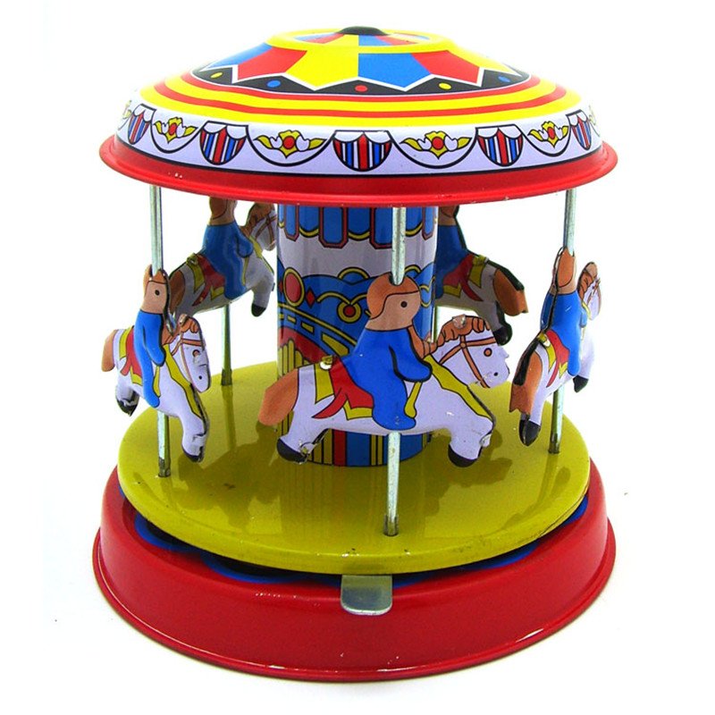 Classic-Vintage-Clockwork-Wind-Up--Merry-Go-Round-Children-Kids-Tin-Toys-With-Key-1151762-2