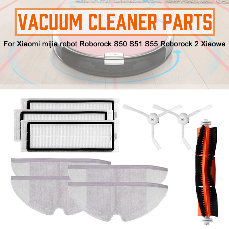 10Pcs-HEPA-Filter-Replacement-Vacuum-Cleaner-Side-Brush-Mop-For-Robotic-1747430-1