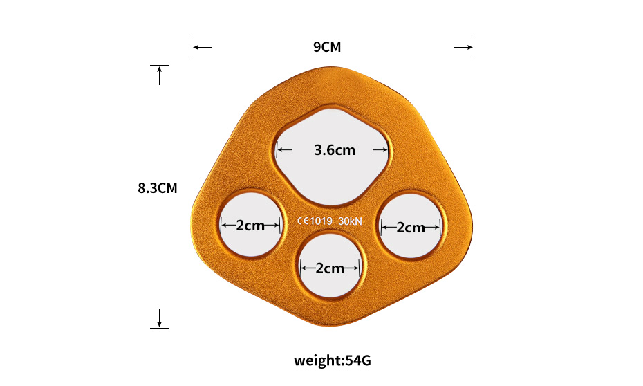 XINDA-XD8609-Aluminum-30KN-Climbing-Rope-Rigging-Plate-Split-Rope-Descender-Plate-4-hole-Force-Plate-1356292-3