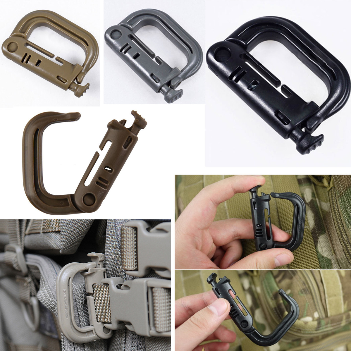 CAMTOA-Max-Load-90kg-D-Ring-Hook-Mountaineering-Buckle-Key-Chain-Outdoor-Climbing-Carabiner-Tactical-1885104-1