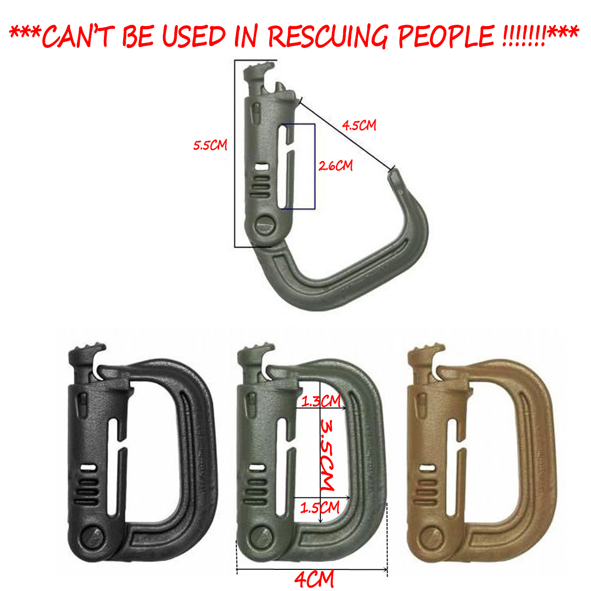 CAMTOA-Max-Load-90kg-D-Ring-Hook-Mountaineering-Buckle-Key-Chain-Outdoor-Climbing-Carabiner-Tactical-1885104-3
