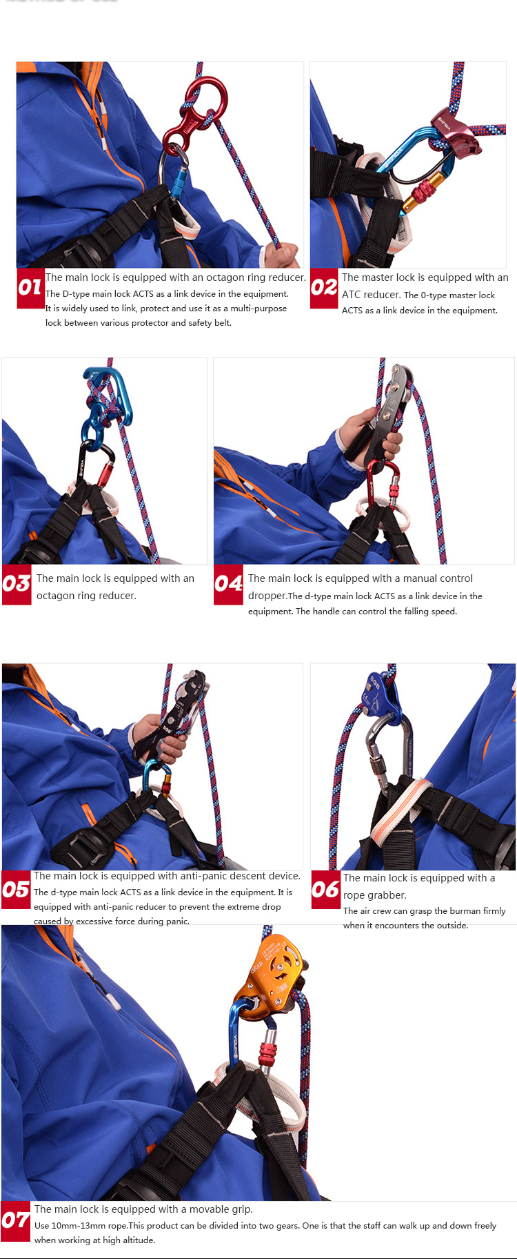 KALOAD-Rescue-Rock-Climbing-Hook-Security-Buckle-Antiskid-Rope-Pulley-Climbing-Main-Lock-Padlock-1332196-4