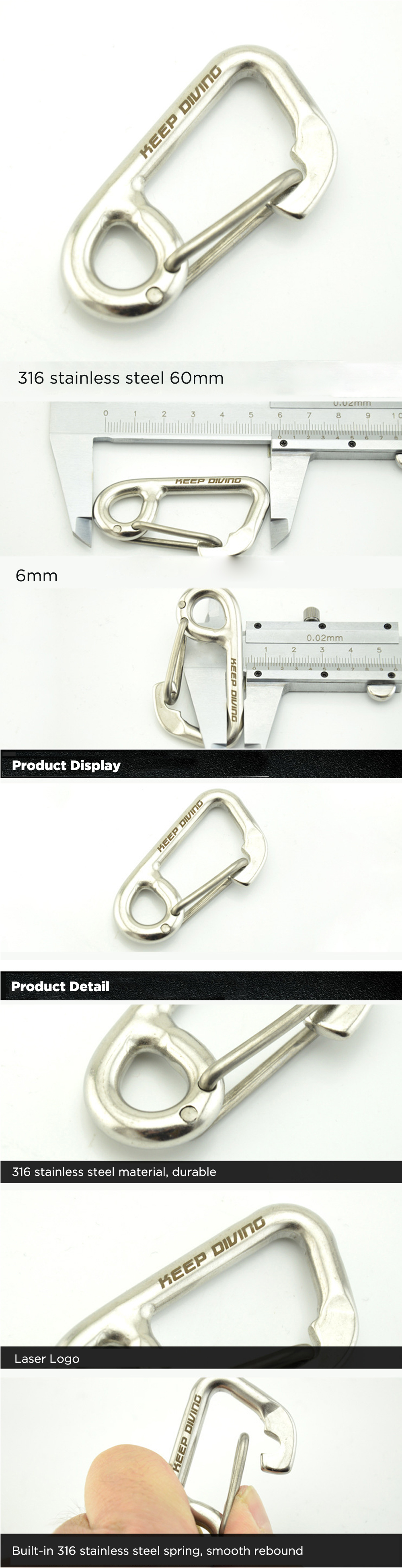 KEEP-DIVING-Climbing-Safety-Carabiner-316-Stainless-Steel-Snap-Hook-Hang-Buckle-EDC-Tools-for-Outdoo-1801369-1