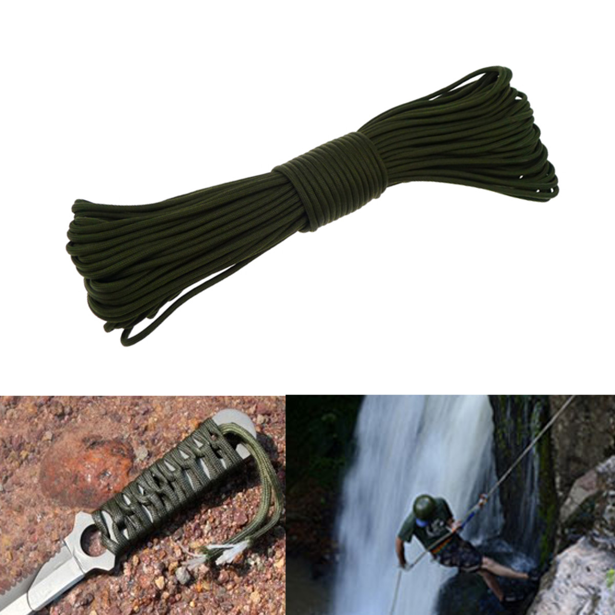 100FT30M-550lb-Paracord-Parachute-Lanyard-7-Strand-Core-Emergency-Army-Green-Rope-1222900-1