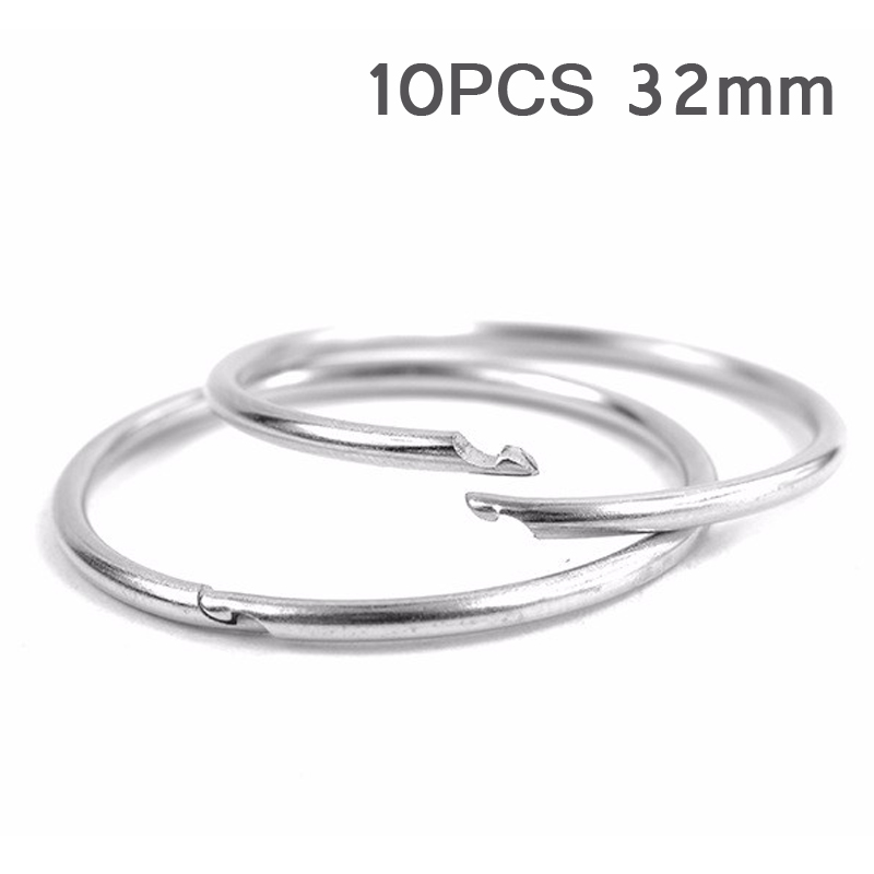 10PCS-32mm-Diameter-Outdoor-EDC-Key-Ring-Buckle-Metal-Round-Chain-Quick-Release-Clamp-Ring-1769567-1