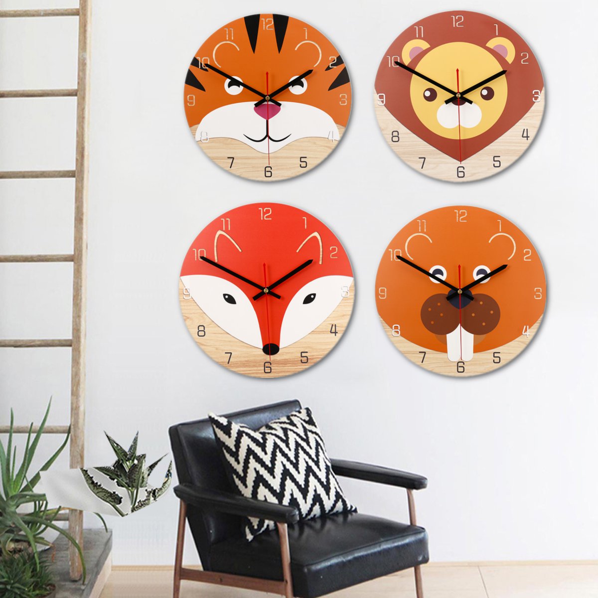 28cm-Animal-Mute-Round-Wall-Clock-Modern-Home-Living-Room-Kitchen-Watch-Decor-1450509-2